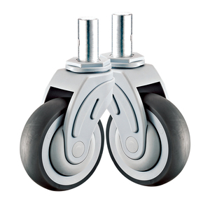 3 '4' 5 ''Vástago largo 28*45mm <span class=keywords><strong>Ruedas</strong></span> de cama de hospital <span class=keywords><strong>Ruedas</strong></span> de <span class=keywords><strong>ruedas</strong></span> TPR médicas grises de alto rendimiento - Product Image 2