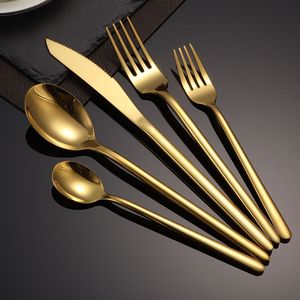 Juego de Cubiertos de Acero Inoxidable 430, Estilo Occidental, Cuchillo, Tenedor y Cuchara, Pulido Espejo, Uso Hotelero, Juego de Cuatro Piezas - Product Image 2