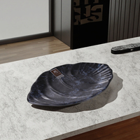 Assiettes de restaurant japonais en mélamine, noir, nouveau design, vente en gros, 9 pièces