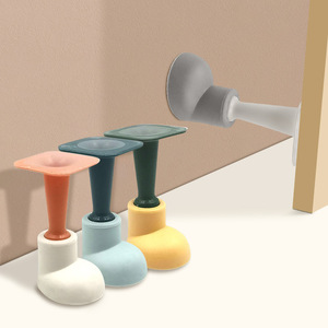 Tope de puerta de silicona sin taladro con diseño de dibujos animados para el hogar, tope de puerta de baño, tope de puerta pequeño anticolisión - Product Image 1