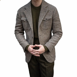 Jaquetas Masculinas de Negócios Vintage 1 Peça Ajuste Slim Terno Smoking para Noivo Casaco de Casamento Top Masculino <span class=keywords><strong>Blazer</strong></span> Sobretudo - Product Image 5