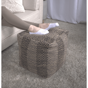 DB Barracuda Pouf artisanal en coton marron et beige Chaise élégante Design - Product Image 3