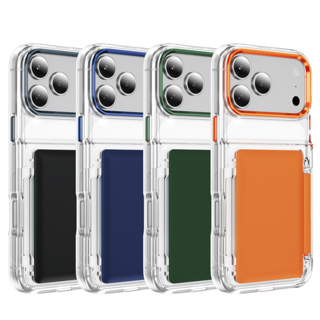 RFID-Blocking Card Holder Phone Case for iPhone18 Pro Shockproof Cover Kickstand Holder Mobile Cover for iPhone 18 Pro Max