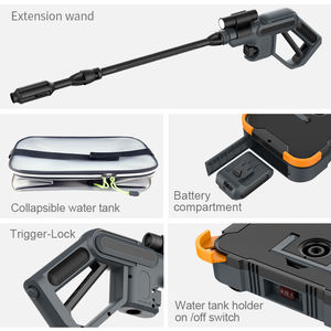 Nettoyeur haute pression portable détachable et rechargeable avec roue et réservoir d'eau - Product Image 6