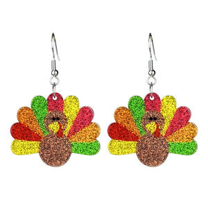 Boucles d'oreilles acryliques Thanksgiving tournesol dinde citrouille feuille d'érable gâteau pendentif boucles d'oreilles pour femmes Uionen 2354 - Product Image 2