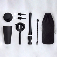 7 pièces outils de barre en acier inoxydable Cocktail Shaker ensemble professionnel Barman Kit Boston Shaker ensemble Bar accessoires pour mélanger des boissons
