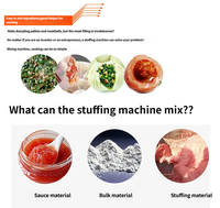 Automatische vul- en mengmachine van roestvrij staal voor het bereiden van gehakt, poeder, pasta en saus