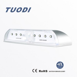TUODI 8 ampoules argent <span class=keywords><strong>LED</strong></span> trou <span class=keywords><strong>de</strong></span> serrure lampe moderne infrarouge PIR sans fil <span class=keywords><strong>détecteur</strong></span> <span class=keywords><strong>de</strong></span> <span class=keywords><strong>mouvement</strong></span> pour appartement/usage résidentiel porte - Product Image 3