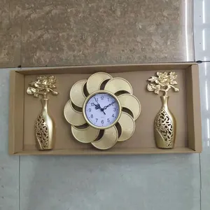 Set di orologi da parete in plastica 3D decorativi moderni 3 pezzi per orologi da parete economici moda silenziosa soggiorno