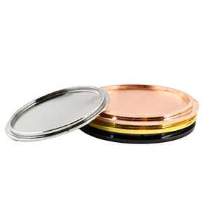 Glass jar Container Colored Metal Lid 80mm 90mm Can Be Customized Size Engraved Logo Zinc Alloy Lid