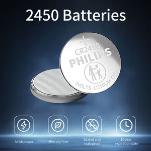 เซลล์เหรียญแบบชาร์จไฟไม่ได้สำหรับลำโพงกล้องและนาฬิกานาฬิกานาฬิกาแบตเตอรี่ลิเธียมแบบกระดุม CR2450ของฟิลิปส์ - Product Image 2