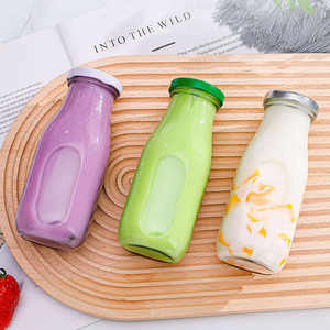 ขวดนมโยเกิร์ตพร้อมฝาเหล็กสำหรับเครื่องดื่มทำจากแก้วขนาด200มล. 250มล. 300มล. ฉลากตามสั่ง - Product Image 3