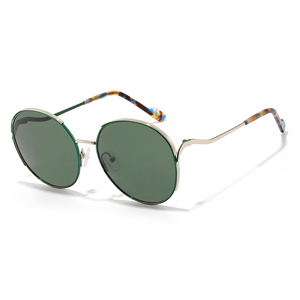 Gafas de sol redondas con montura completa, montura en oro rosa, lentes marrones, unisex, estilo retro para adultos, protección UV400 - Product Image 4