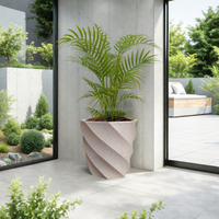 Pot de fleur de style argile fissurée Pot de plantes tropicales intérieur et extérieur Ensembles de 2