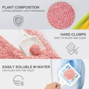 Manufacturer OEM Premium <b>White</b> Colour Plant Cat <b>Sand</b> Milk Scent 6l Eco Clean 2mm Stripe Shape Dust Free Clumping Tofu Cat Litter - Product Image 2