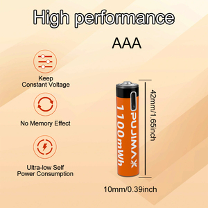 PUJIMAX Rechargeable AAA Lithium Ion Battery Pack with Type-C Port for Speaker Use 440mAh 1.5V - Product Image 3
