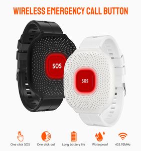 <span class=keywords><strong>Alarme</strong></span> personnelle sans fil RF433MHZ, bouton d'appel d'urgence pour la sécurité des personnes âgées, dispositif d'alerte portable, sangle de cou, bracelet d'appel SOS - Product Image 1