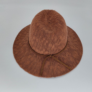 Nouvel été personnalisé MERINO laine tricoté pêcheur femmes européen américain couleur unie chapeau à larges bords - Product Image 3