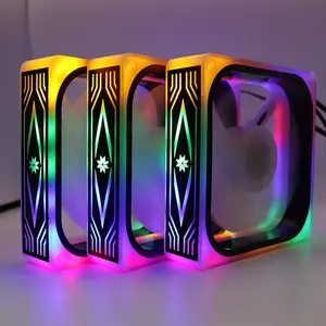 厂家批发高品质120毫米CPU RGB七彩led灯遥控器散热器电脑机箱散热风扇
