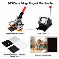 Nouvelle machine manuelle de fabrication d'aimants de réfrigérateur DIY 80x80mm, kit de création d'aimants photo, découpeuse de papier, 1000 ensembles, pour petites entreprises, garantie 1 an FGK
