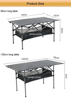 Mobilier d'extérieur Table pliante portable rectangulaire en rouleau avec sac de rangement Table de pique-nique pour camping en plein air