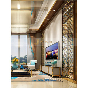 ANN702 Paravent décoratif multifonctionnel durable en acier inoxydable moderne et personnalisé, revêtement artistique, pour hall d'hôtel, intérieur - Product Image 6