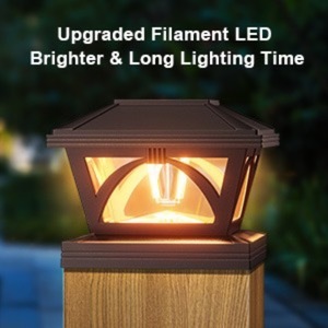 Lámpara Decorativa para Exteriores, Resistente al Agua, con Energía Solar, para Jardín, Patio, Poste de Valla, Lámpara Solar para Pilar - Product Image 3