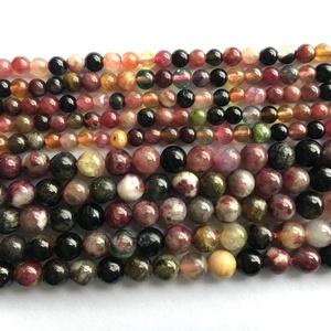 <span class=keywords><strong>Tourmaline</strong></span> naturelle <span class=keywords><strong>multicolore</strong></span> ronde de qualité A perle de pierres précieuses collier de bijoux en pierre semi-précieuse bracelet à bricoler soi-même - Product Image 2