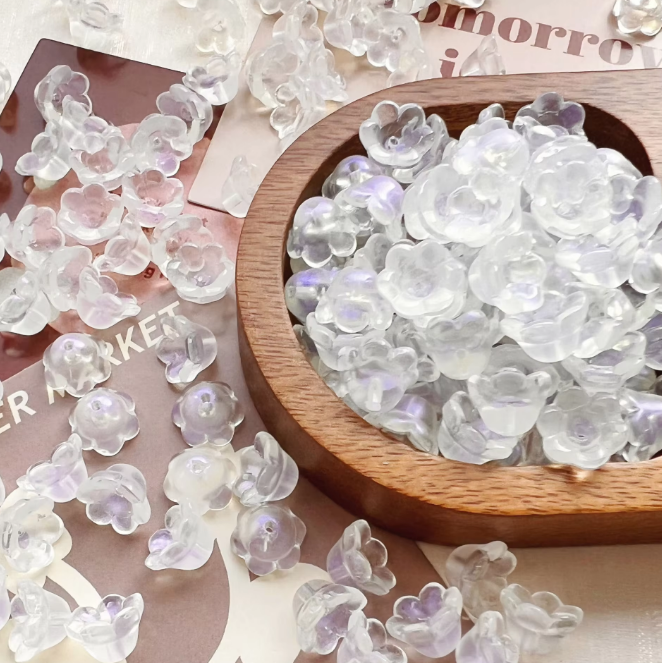 Lily of the Valley Glass Beads Bracelet Making Kit 30pcs Bag DIY Crystal Loose Beads Handmade Jewelry Craft Accessories