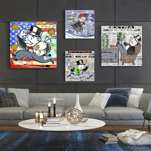 Street Art Der neue Straßenmarkt trefft neue hohe Geldverdiener Wall Pictures Canvas - Product Image 1