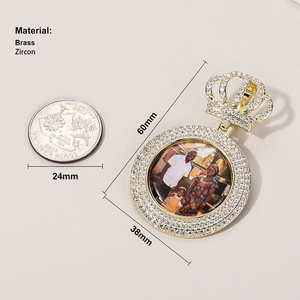 Collana Hip Hop Personalizzata con Ciondolo Corona in Ottone con Zirconia Cubica, Prezzo di Fabbrica, Regalo per Uomo e Donna - Product Image 3