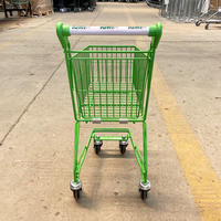 Chariot de courses miniature en métal coloré pour enfants, chariot de supermarché vert pour enfants, chariot de courses en fil métallique avec pare-chocs aux coins