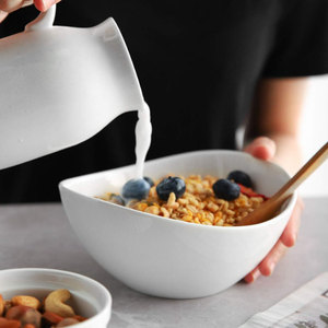 Vajilla de esmalte blanco nórdico, cuenco con forma de barco con logotipo personalizado <span class=keywords><strong>para</strong></span> sopa, ensalada, Pasta, Catering, Buffet en estilo ovalado esmaltado <span class=keywords><strong>para</strong></span> hoteles - Product Image 5