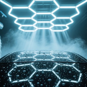 Ac85 ~ 265V Powered <span class=keywords><strong>Led</strong></span> hình lục giác cửa hàng nhôm ánh sáng cho nhà để xe nhà kho khu dân cư vườn chiếu sáng bãi đậu xe nhà để xe đèn - Product Image 2