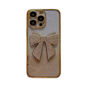 Funda de teléfono con lazo de diamante brillante de galvanoplastia transparente de lujo para iPhone 14 pro Max Anti-caída 13pro Simple 14 mujeres <span class=keywords><strong>11</strong></span> - Product Image 6