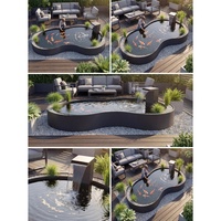 Bassin à carpes koï en acier inoxydable 316L avec filtration biologique, design moderne, personnalisable pour les jardins, les hôtels et les espaces commerciaux