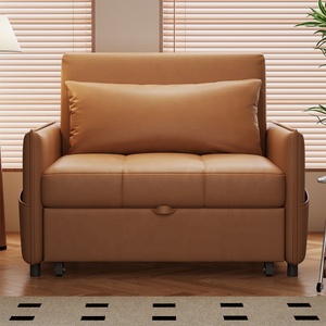 Canapé-lit simple moderne en promotion avec poche <span class=keywords><strong>de</strong></span> rangement, en cuir anti-rayures, convertible pour petits espaces, appartement, salon - Product Image 5