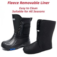 Bottes d'hiver chaudes à double couche avec doublure en polaire amovible, imperméables avec semelle antidérapante, clous en acier, bottes de neige imperméables pour hommes