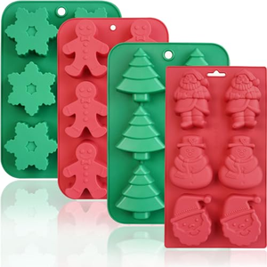 Moule en silicone personnalisé pour biscuits et gâteaux au chocolat en forme de sapin de Noël et de Père Noël pour la pâtisserie - Origine Chine - Product Image 1