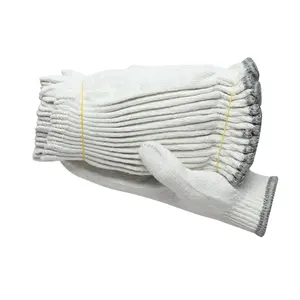 Gants de travail de sécurité en coton blanc, de qualité supérieure, de calibre 10, tricotés pour l'industrie