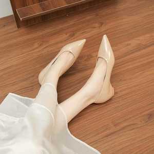 Pointed Toe <b>Flats</b> Patent Leather Slip-On Height Increasing All Seasons Elegant Women's Shoes 6388B - Product Image 1