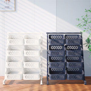 Étagère de rangement de cuisine rotative multicouche personnalisable Support de panier de <span class=keywords><strong>fruits</strong></span> et légumes à 360 degrés Chariot à roulettes pour supermarché - Product Image 5