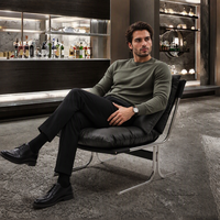 Fauteuil d'appoint moderne et minimaliste, capitonné, durable, dossier haut, assise rembourrée, pieds en métal, revêtement en velours, pour salon, hôtel, maison