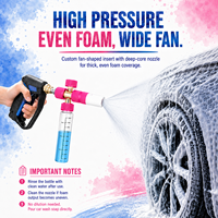 Canon à mousse pour nettoyeur haute pression, pistolet à mousse haute pression, pulvérisateurs de mousse pour lavage de voiture, lanceur de mousse réglable avec bouteille de 100 ml