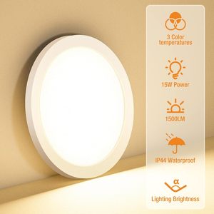 Slochi Flush Mount <b>Ceiling</b> <b>Light</b> 7.5 Inch 15W <b>LED</b> 3000K 4000K 6500K White <b>Modern</b> Design - Product Image 2