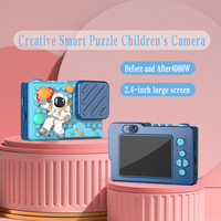 Cámara Infantil Sourcingark H8 48MP Full HD de Doble Lente con Pantalla de 2.4" y Ranura MicroSD, Juguete de Dibujos Animados DIY