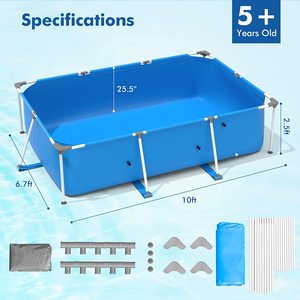 <span class=keywords><strong>Piscine</strong></span> extérieure rectangulaire à cadre en acier <span class=keywords><strong>pour</strong></span> la famille de pelouse de jardin - Product Image 2