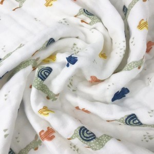 Manta de algodón puro para bebé, 1,1 m x 1,1 m, estampado de dibujos animados de seis capas, permeable al aire, para recién nacidos - Product Image 3