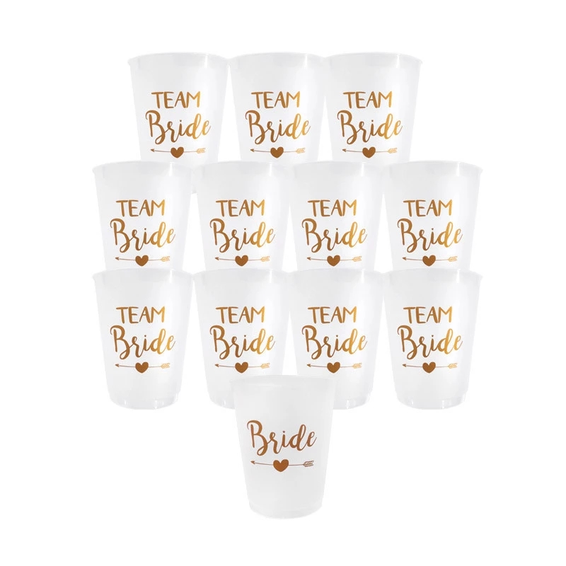 Чашки Team Bride Tribe для свадебной вечеринки, пластиковая чашка для питья для девичника, девичника, аксессуары для куриных вечеринок, свадебное украшение