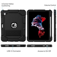 Étui de protection robuste et résistant aux chocs Azzsy avec support intégré pour stylet pour iPad 10,9 pouces 2022